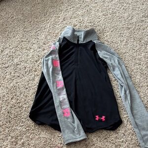 Under Armour Black and Gray Pullover with Pink Accents